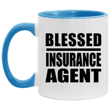 Blessed Insurance Agent - 11oz Accent Mug Blue
