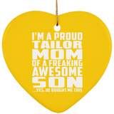 Proud Tailor Mom Of Awesome Son - Heart Ornament