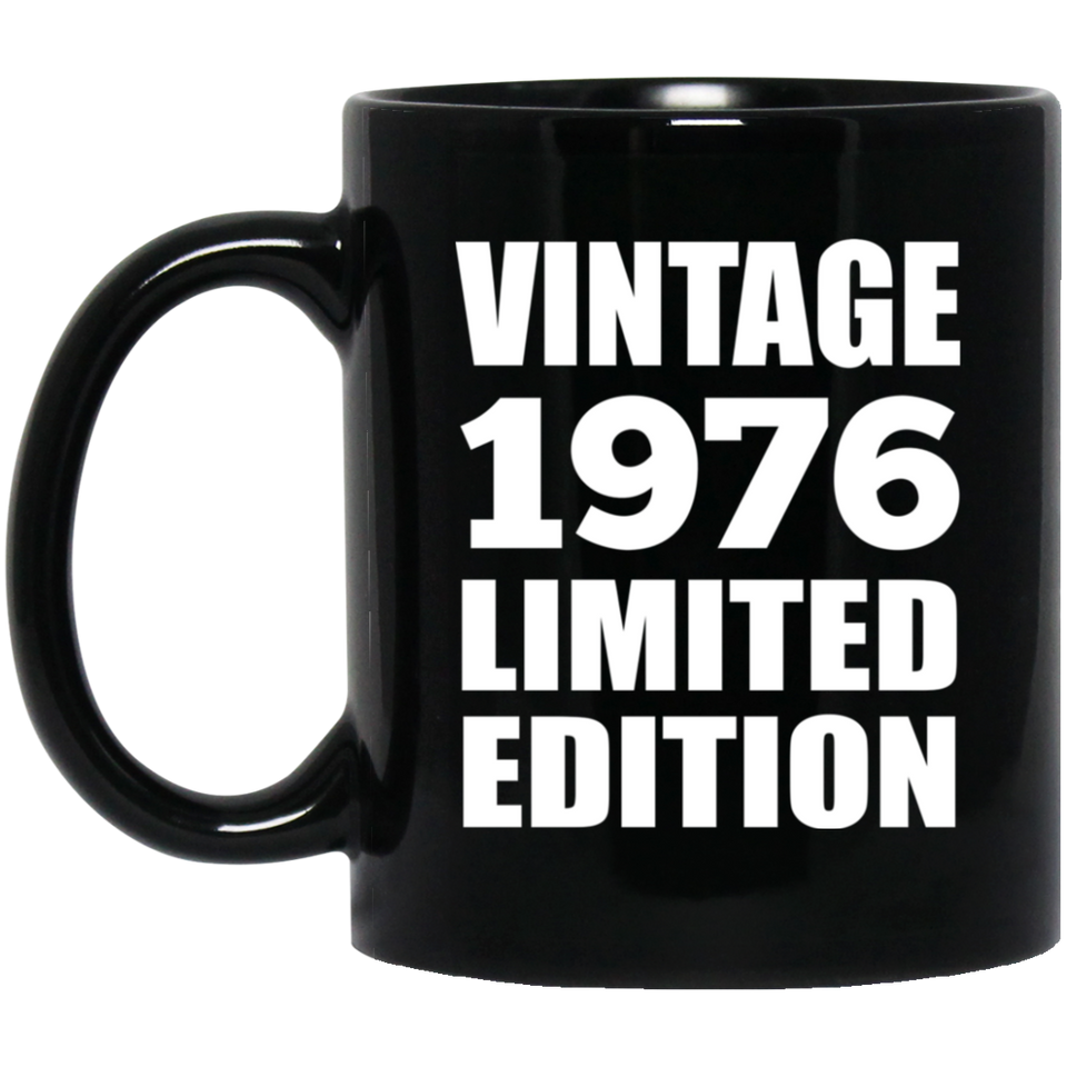 48th Birthday Vintage 1976 Limited Edition - 11oz Coffee Mug Black