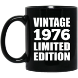 48th Birthday Vintage 1976 Limited Edition - 11oz Coffee Mug Black