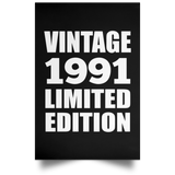 33rd Birthday Vintage 1991 Limited Edition - Poster Portrait