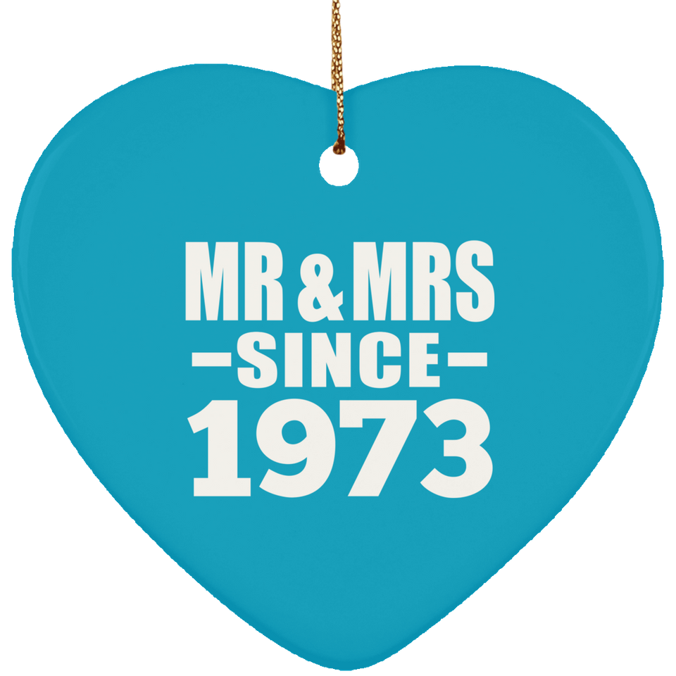 51st Anniversary Mr & Mrs Since 1973 - Heart Ornament
