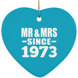 51st Anniversary Mr & Mrs Since 1973 - Heart Ornament