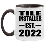 Tile Installer Established EST. 2022 - 11oz Accent Mug Black