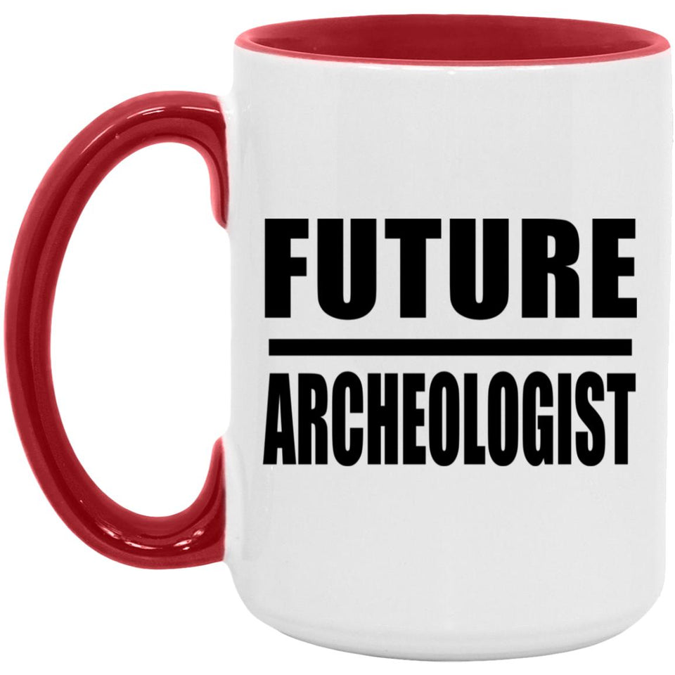 Future Archeologist - 15oz Accent Mug Red