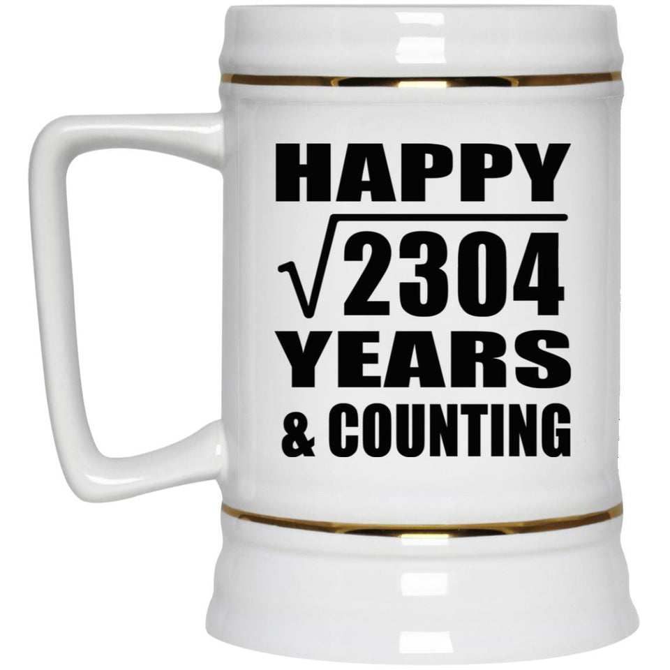 Happy 48th Anniversary Square Root of 2304 Years & Counting - Beer Stein