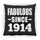110th Birthday Fabulous Since 1914 - Throw Pillow Black