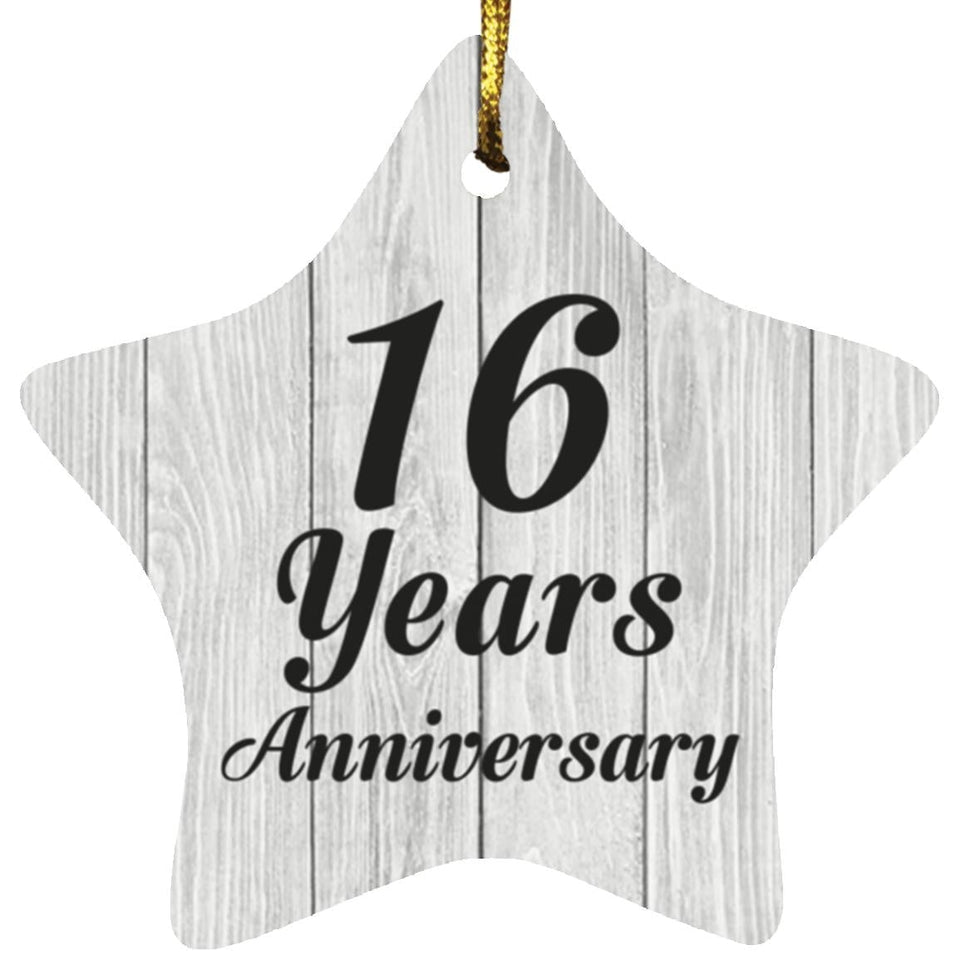 16th Anniversary 16 Years Anniversary - Star Ornament F