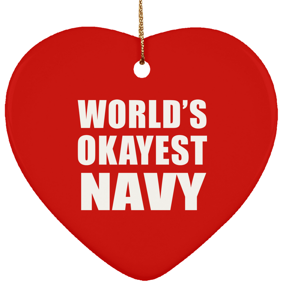 World's Okayest Navy - Heart Ornament