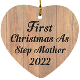 First Christmas As Step Mother 2022 - Heart Ornament C