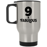 9th Birthday 9 & Fabulous - Silver Travel Mug