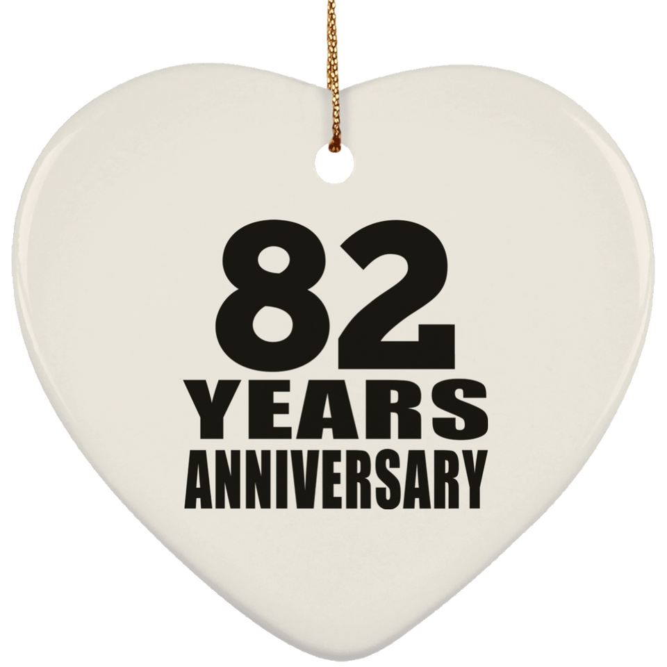 82nd Anniversary 82 Years - Heart Ornament