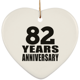 82nd Anniversary 82 Years - Heart Ornament