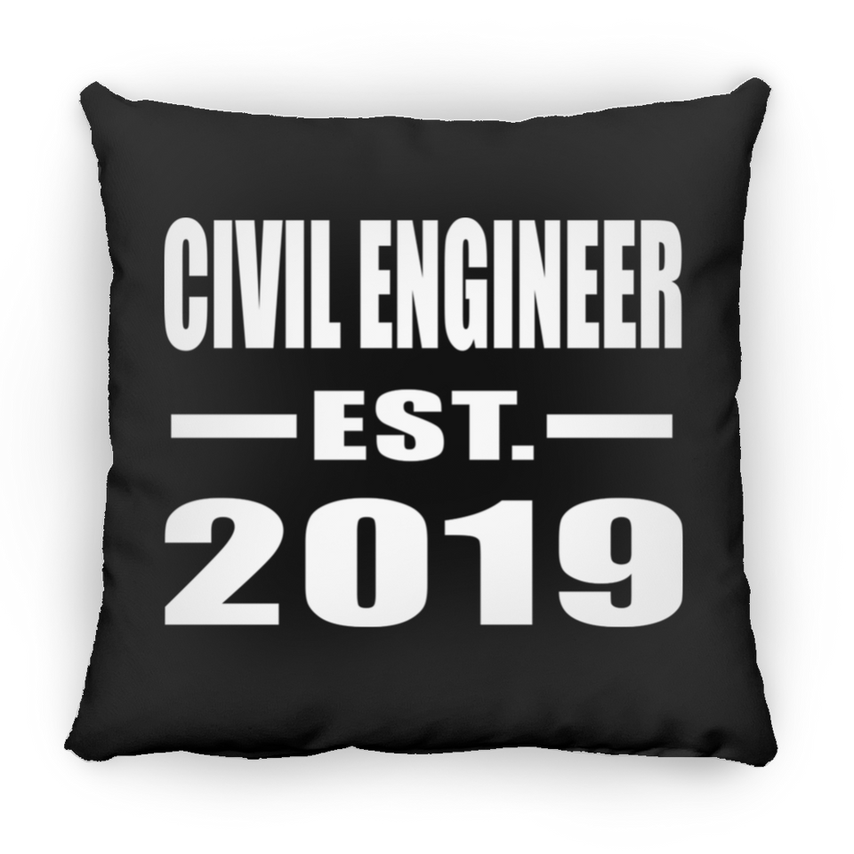 Civil Engineer Established EST. 2019 - Throw Pillow Black
