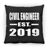 Civil Engineer Established EST. 2019 - Throw Pillow Black