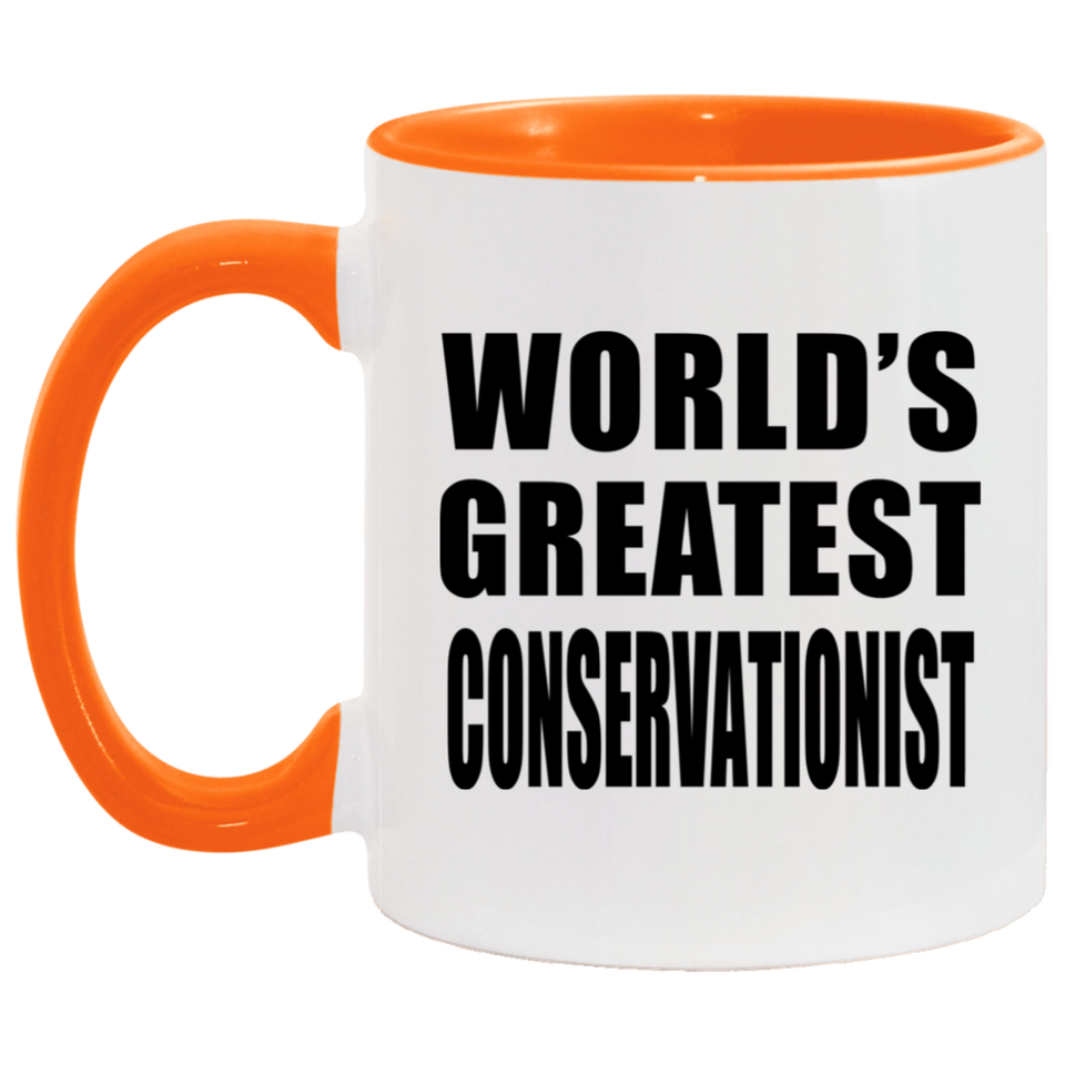 World's Greatest Conservationist - 11oz Accent Mug Orange