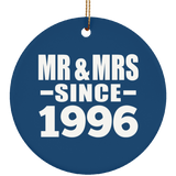 28th Anniversary Mr & Mrs Since 1996 - Circle Ornament