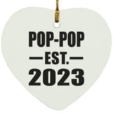 Pop-Pop Established EST. 2023 - Heart Ornament