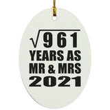 31st Anniversary Square Root of 961 Years As Mr & Mrs 2021 - Oval Ornament