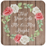 First Year As Mr & Mrs Knight - Drink Coaster B