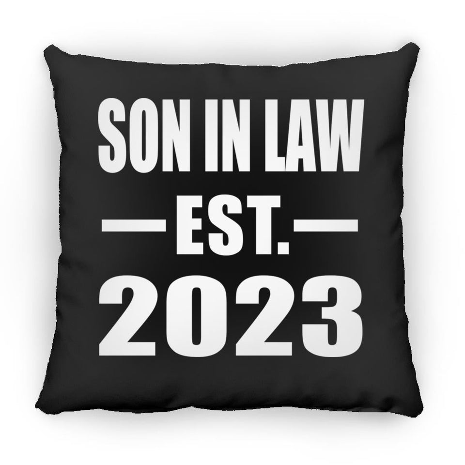 Son In Law Established EST. 2023 - Throw Pillow Black