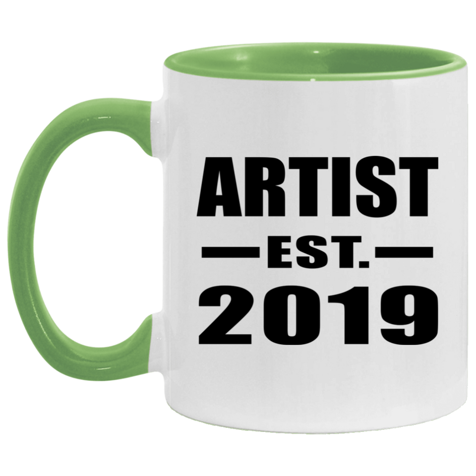 Artist Established EST. 2019 - 11oz Accent Mug Green