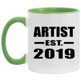 Artist Established EST. 2019 - 11oz Accent Mug Green