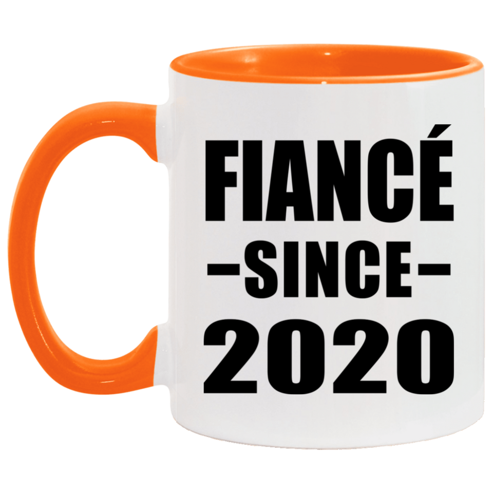 Fiance Since 2020 - 11oz Accent Mug Orange