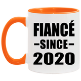 Fiance Since 2020 - 11oz Accent Mug Orange