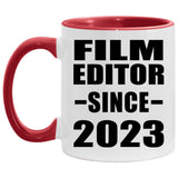 Film Editor Since 2023 - 11oz Accent Mug Red