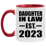 Daughter In Law Established EST. 2023 - 11oz Accent Mug Red