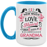 How Much Love Could Hold Until Called Me Grandma - 15oz Accent Mug Blue