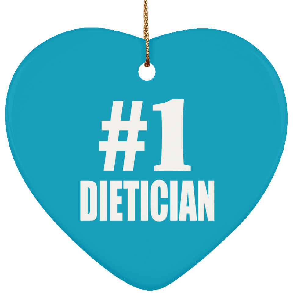 Number One #1 Dietician - Heart Ornament