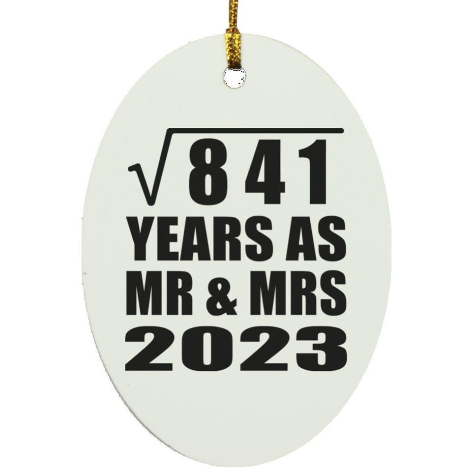 29th Anniversary Square Root of 841 Years As Mr & Mrs 2023 - Oval Ornament