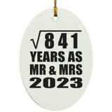 29th Anniversary Square Root of 841 Years As Mr & Mrs 2023 - Oval Ornament