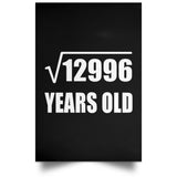 114th Birthday Square Root of 12996 Years Old - Poster Portrait