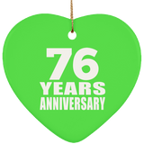 76th Anniversary 76 Years - Heart Ornament