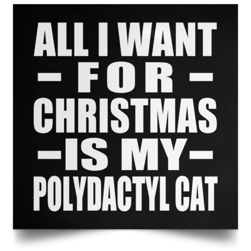 All I Want For Christmas Is My Polydactyl Cat - Poster Square
