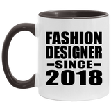 Fashion Designer Since 2018 - 11oz Accent Mug Black