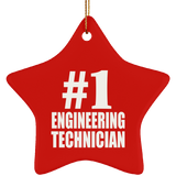 Number One #1 Engineering Technician - Star Ornament