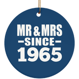 59th Anniversary Mr & Mrs Since 1965 - Circle Ornament