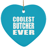 Coolest Butcher Ever - Heart Ornament