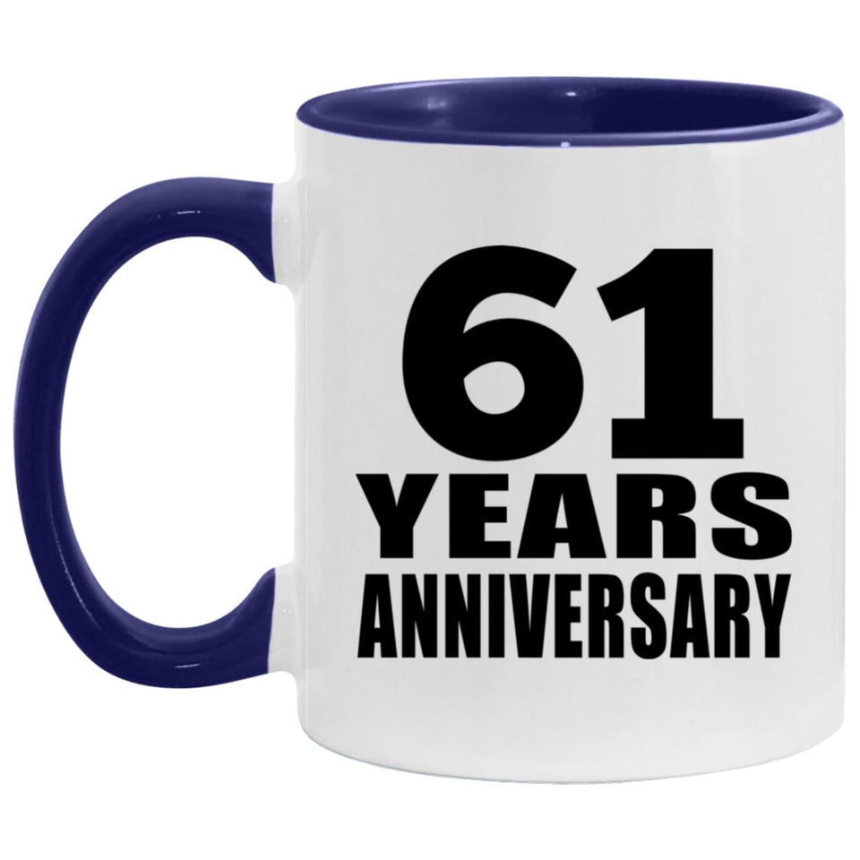 61st Anniversary 61 Years - 11oz Accent Mug Purple
