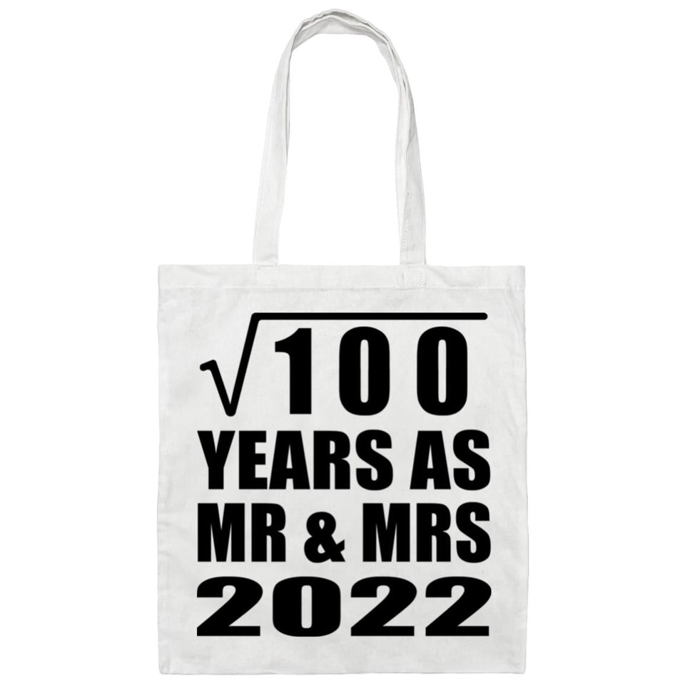 10th Anniversary Square Root of 100 Years As Mr & Mrs 2022 - Tote Bag White