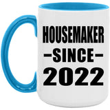 Housemaker Since 2022 - 15oz Accent Mug Blue