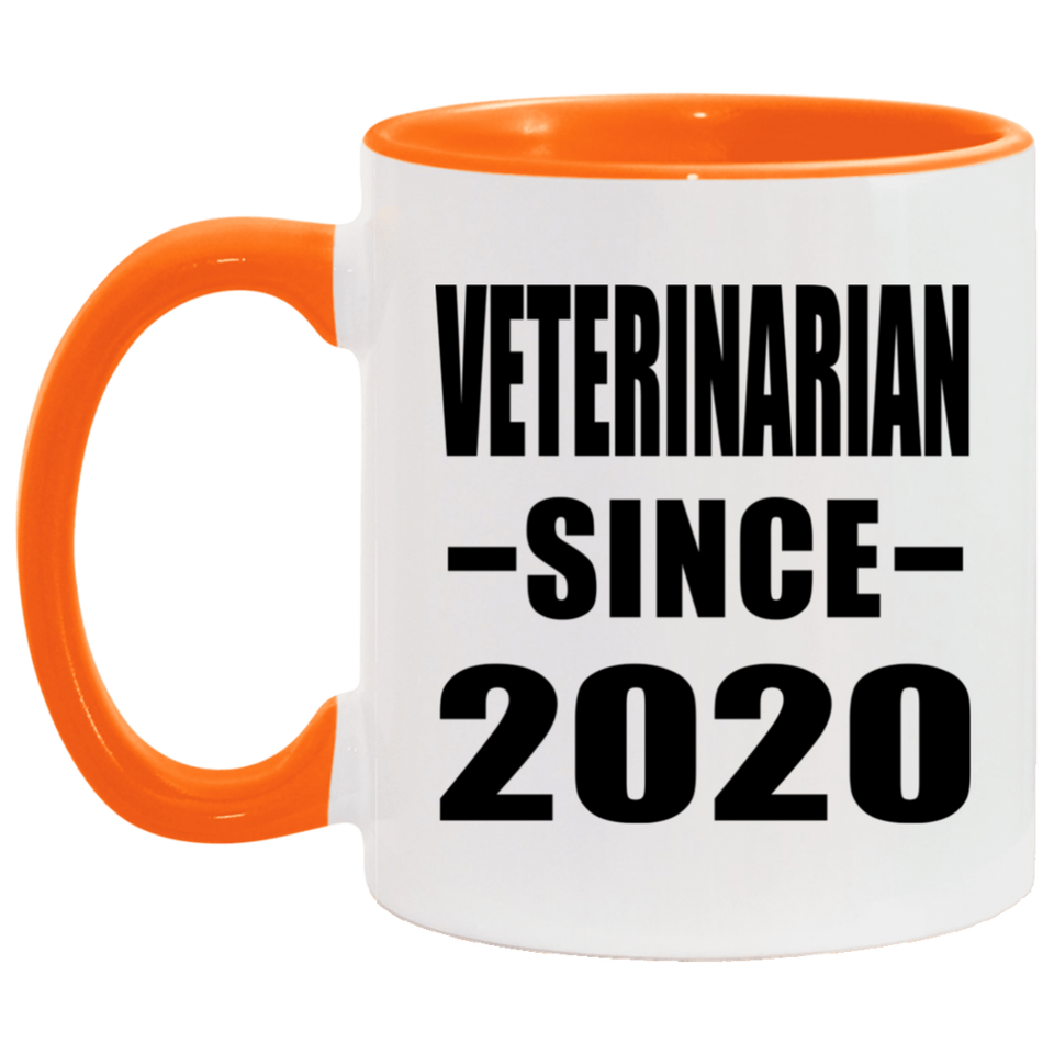 Veterinarian Since 2020 - 11oz Accent Mug Orange