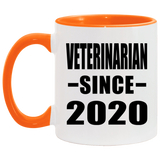 Veterinarian Since 2020 - 11oz Accent Mug Orange
