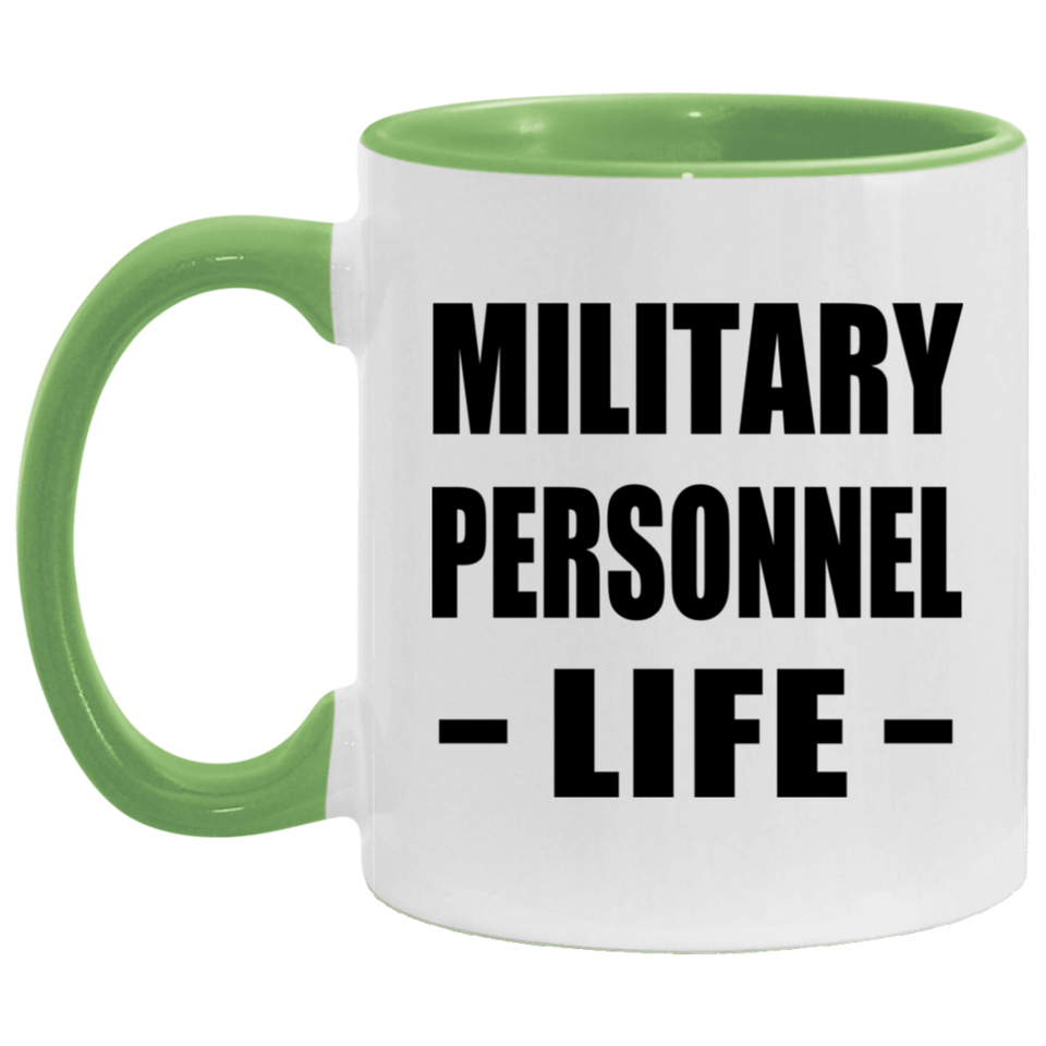 Military Personnel Life - 11oz Accent Mug Green