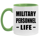 Military Personnel Life - 11oz Accent Mug Green