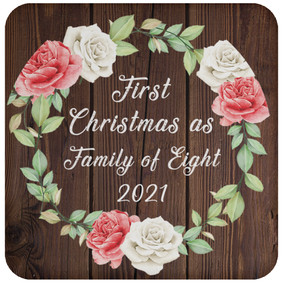First Christmas As Family Of Eight 2021 - Drink Coaster A